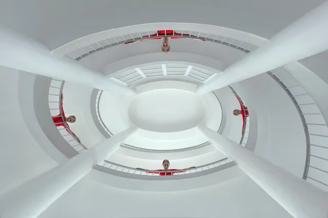 Asymptote architectural interiors overhead view, 3d-render, technical, light