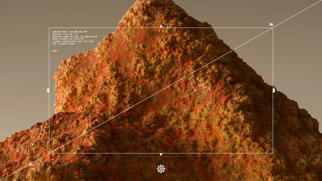 3D rocky terrain with warm earth tones and dramatic lighting, 3d-render, organic, warm