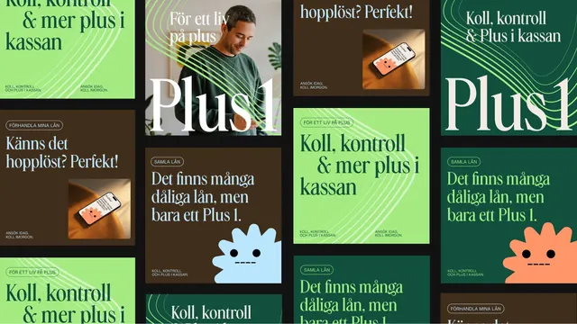 Plus banking brand identity system collage, flat, organic, warm