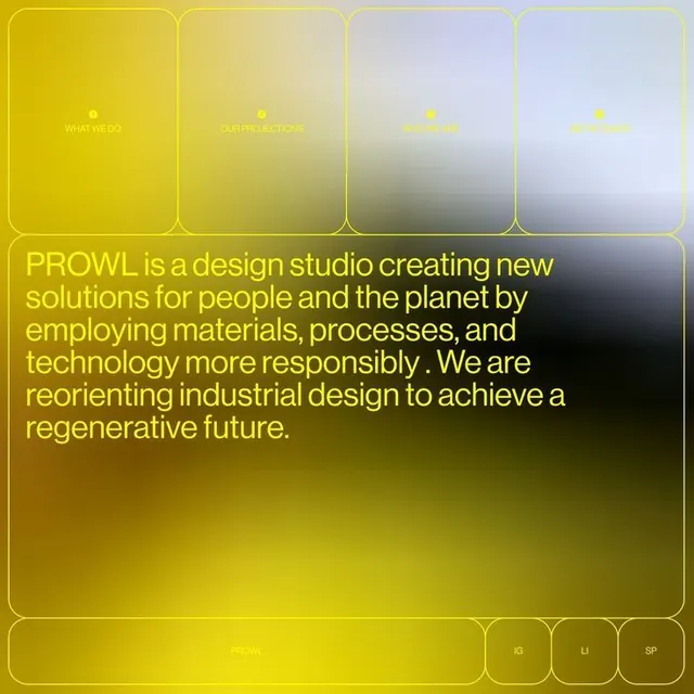 PROWL design studio brand gradient system, gradient-heavy, minimal, light