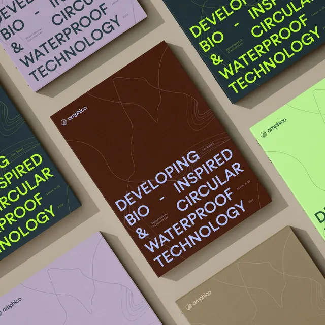 Stacked bio-tech publication covers, minimal, technical, light