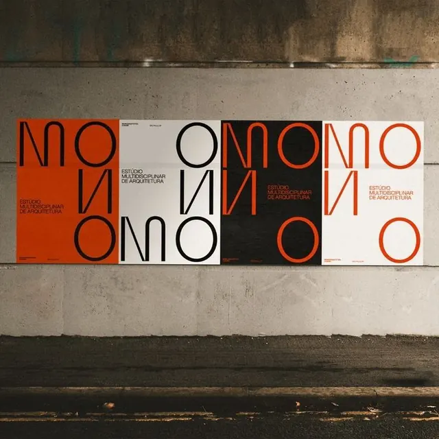 Swiss geometric poster series with modular letterforms, swiss, geometric, dark