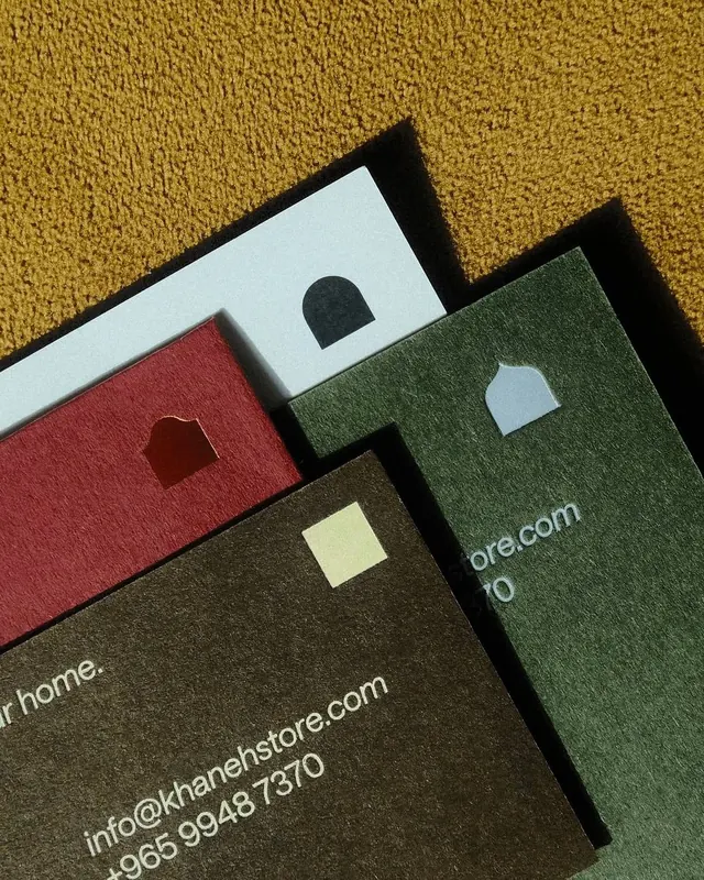 Embossed logo business card suite, minimal, geometric, earthy