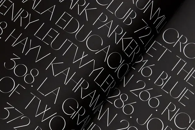 Monochrome typography pattern with outlined letters and numbers, monochrome, technical, dark