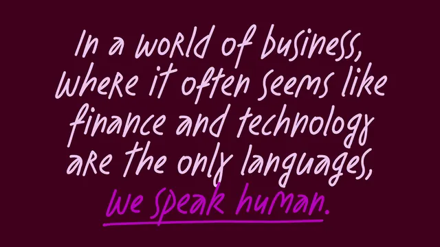 Handwritten motivational quote on deep purple, minimal, corporate-clean, dark