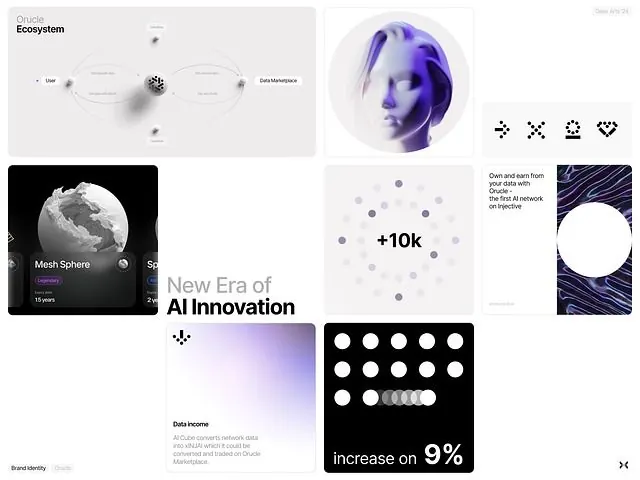 Data ecosystem diagram with 3D avatar, minimal, abstract, light