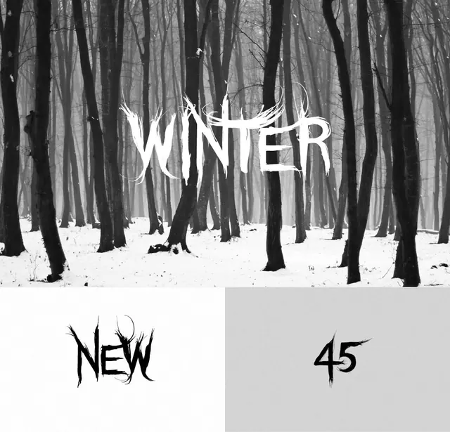 Winter New 45 Typography Layout, brutalist, monochrome, monochrome