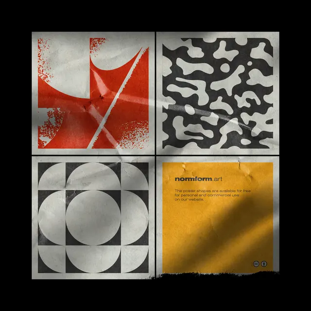 Normform generative pattern poster collection, geometric, abstract, warm