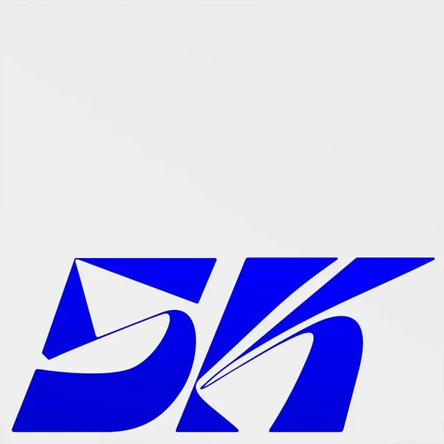 Blue geometric abstract logo composition, geometric, abstract, vibrant