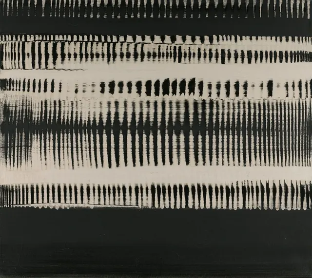 Abstract pattern with repetitive vertical line formations, abstract, geometric, monochrome