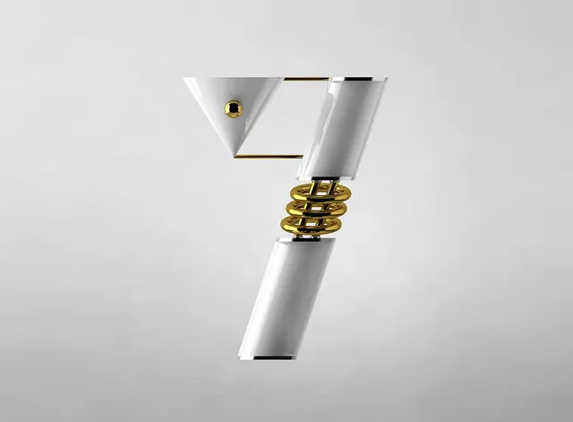 Abstract 3D Geometric Form, minimal, geometric, light
