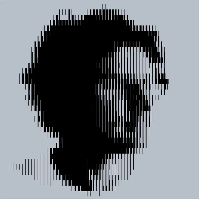 Pixel art line portrait abstraction, abstract, geometric, monochrome