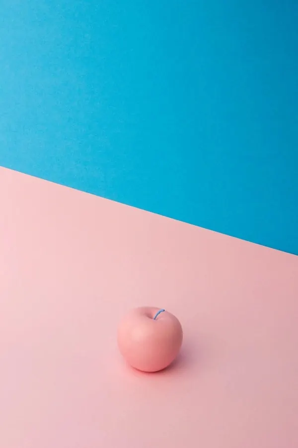 Minimalist color split composition with sphere, 3d-render, minimal, vibrant