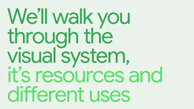 Green typography statement: visual systems quote, minimal, corporate-clean, light