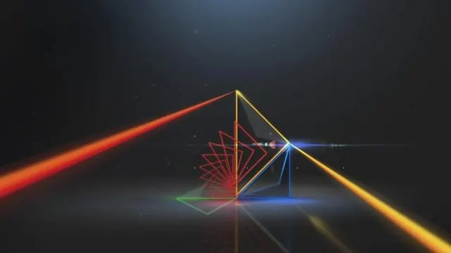 Abstract Geometric Light Beams, minimal, dark-mode, dark