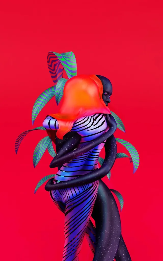 3D Abstract Character Illustration, 3d-render, abstract, vibrant