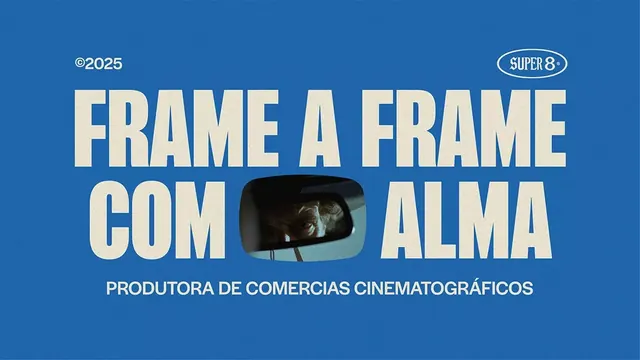 Frame a Frame Com Alma: retro cinema title card, retro, editorial, dark