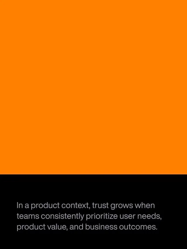 Vibrant orange and black split-screen testimonial, minimal, corporate-clean, dark