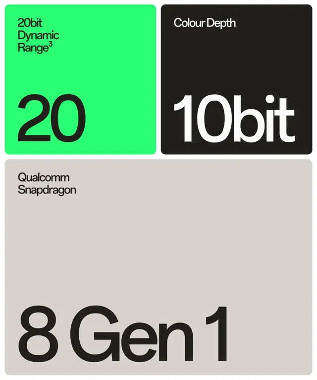 Hardware specs in neon-accented grid, minimal, technical, dark