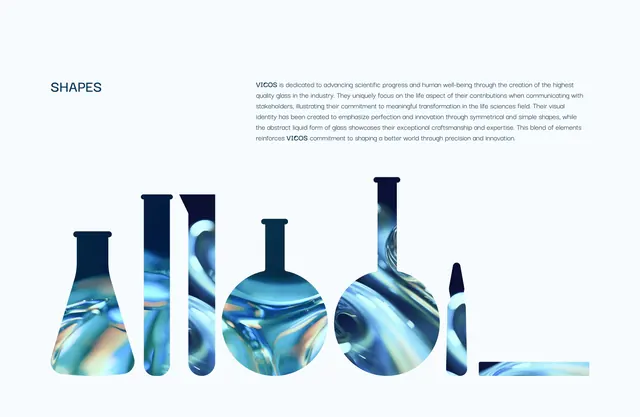VICOS lab glassware visual system, minimal, abstract, cool