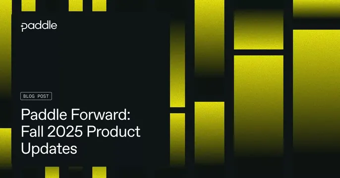Paddle product release article header: dark geometric neon yellow, minimal, geometric, dark