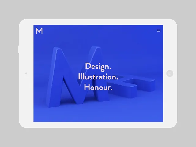 Blue 3D Typography Composition, 3d-render, minimal, vibrant
