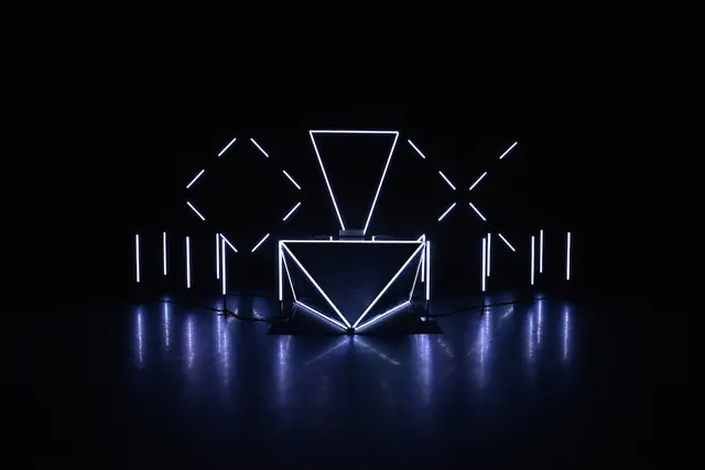 Neon Geometric Abstract Graphic