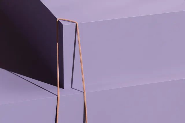 Minimalist angled furniture frame, minimal, 3d-render, muted