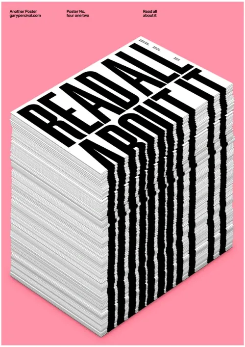 3D extruded text stack, 3d-render, geometric, vibrant