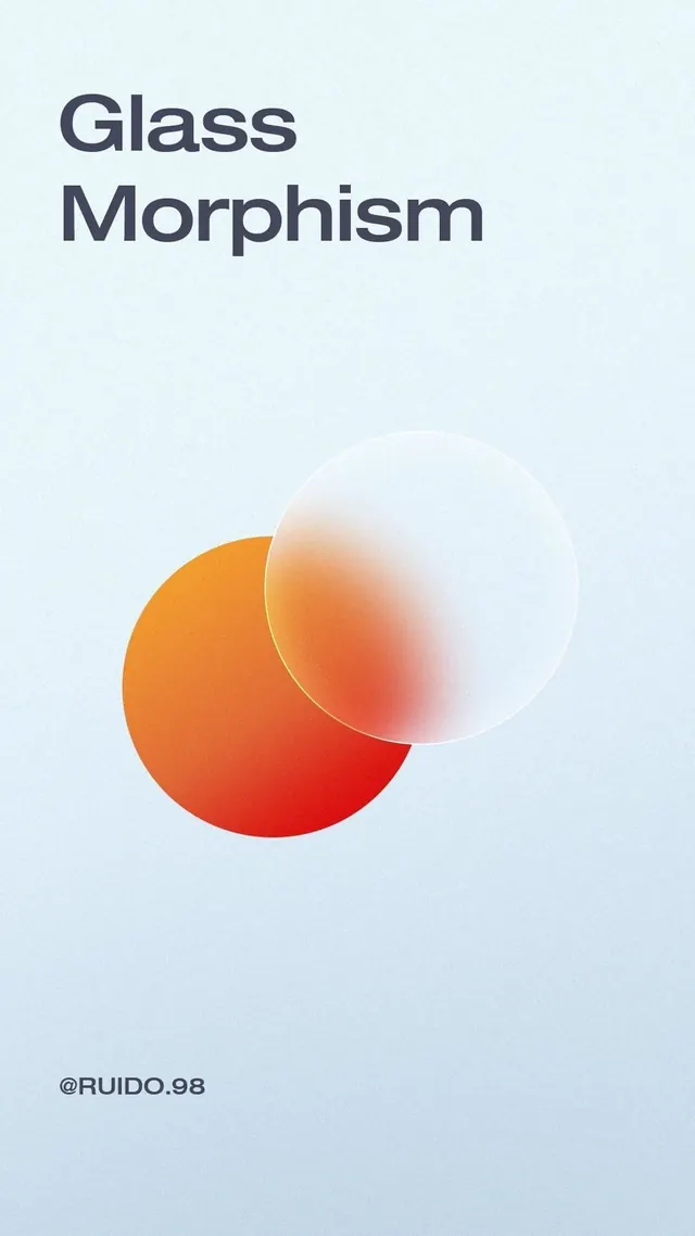 Glassmorphism concept with overlapping gradient circles, minimal, glassmorphism, light