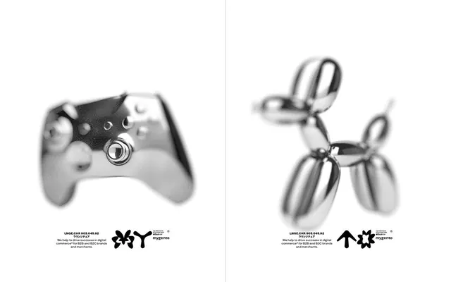 Monochrome game controller and balloon-animal product studio shot, minimal, photographic, light