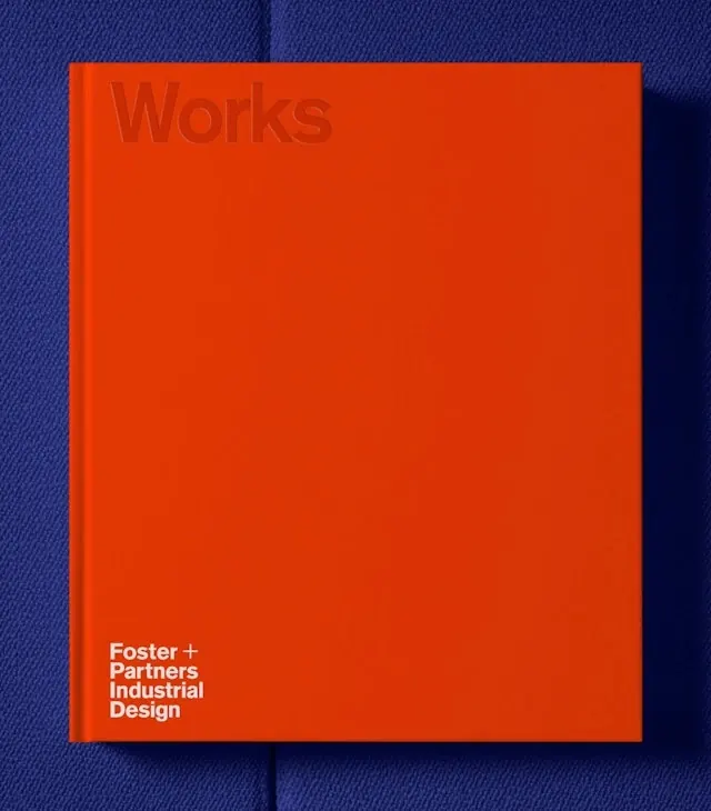 Foster+Partners Works book cover, minimalist, corporate-clean, vibrant