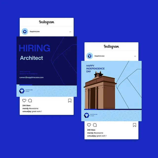 Instagram recruitment card with geometric lines, minimal, geometric, dark