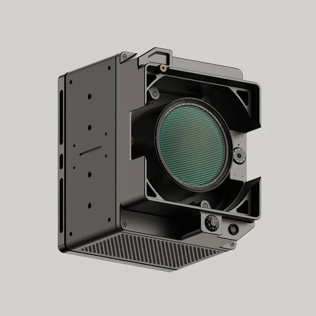 Film camera 3D render isometric view, 3d-render, technical, monochrome