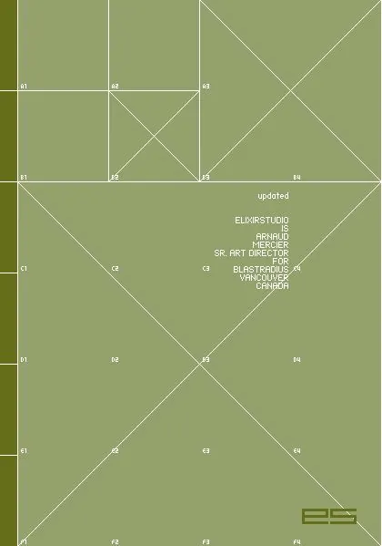 Grid-based technical diagram with golden ratio layout, minimal, geometric, light