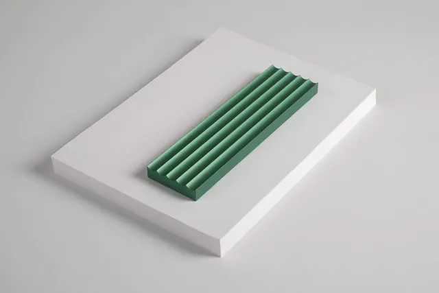 Leibal components green ribs object, minimal, geometric, light
