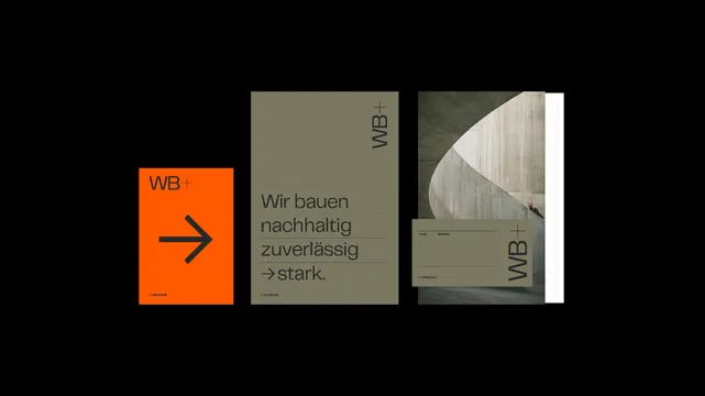 Corporate identity system with orange and olive, minimal, corporate-clean, light