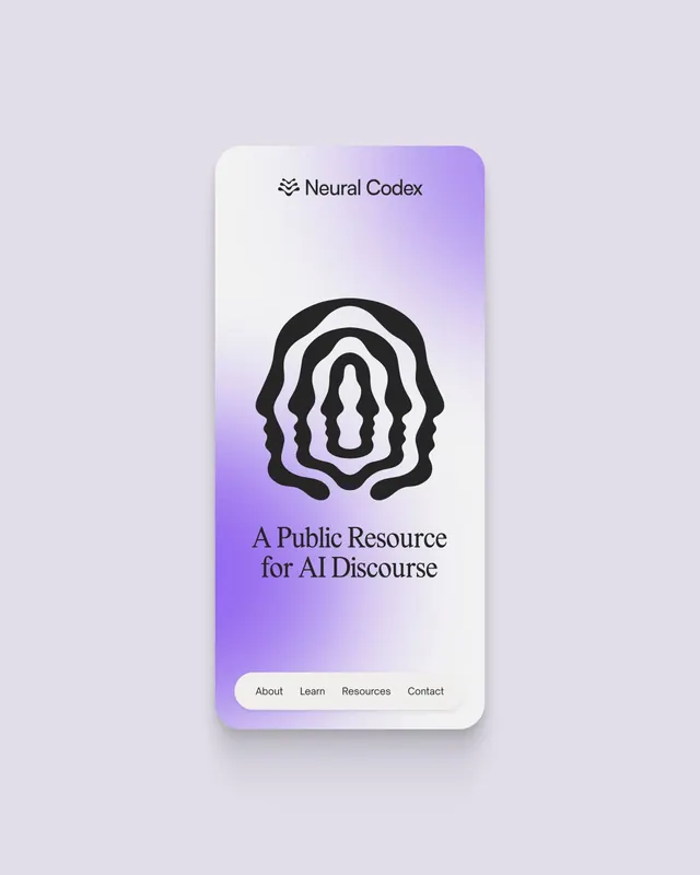 Neural Codex gradient card mockup, minimal, gradient-heavy, light