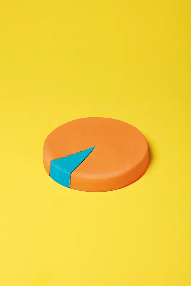Pie chart 3D render minimal background, 3d-render, minimal, warm