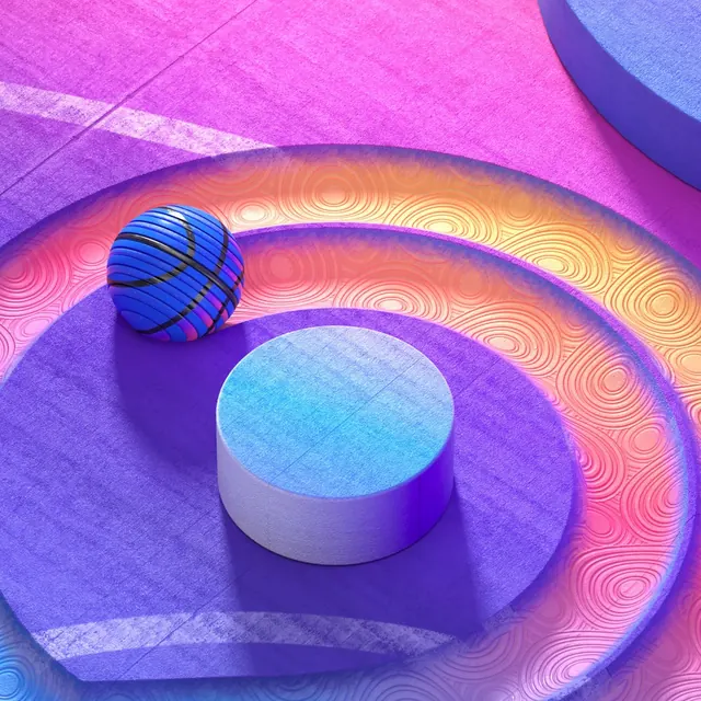Nike White Hot swirl basketball, 3d-render, geometric, vibrant