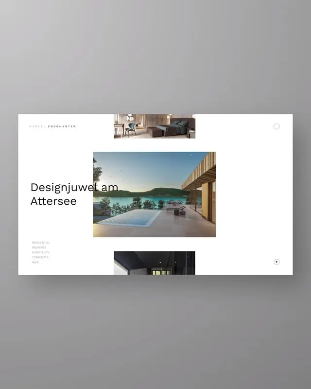 Minimalist architecture portfolio layout, minimal, swiss, monochrome