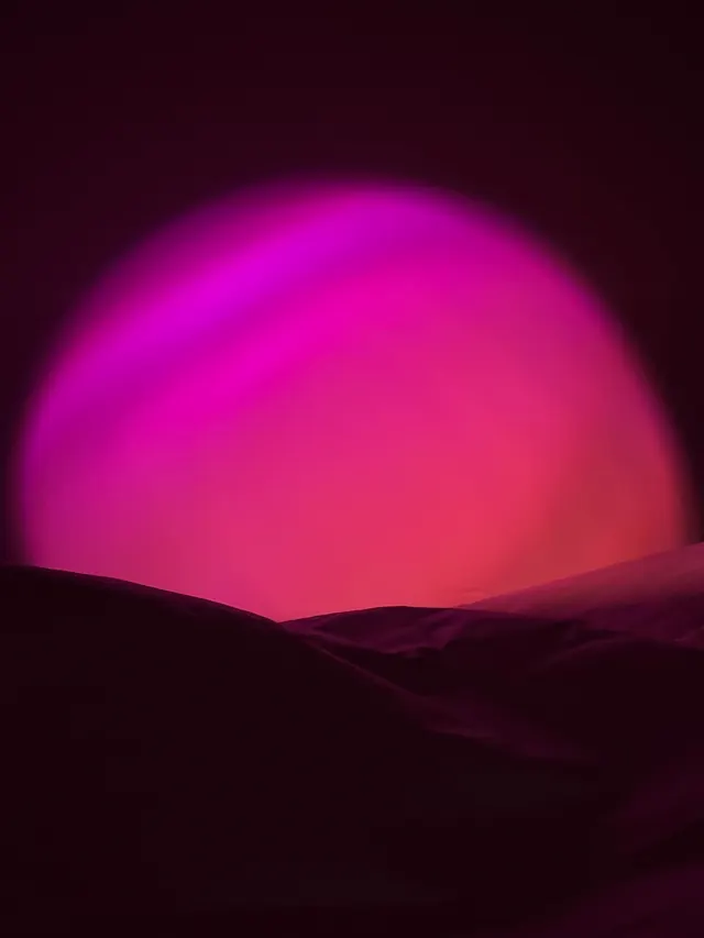 Pink Gradient Sphere Landscape, gradient-heavy, minimal, vibrant