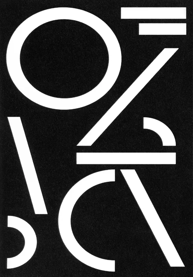 Abstract Geometric Typography, brutalist, minimal, monochrome