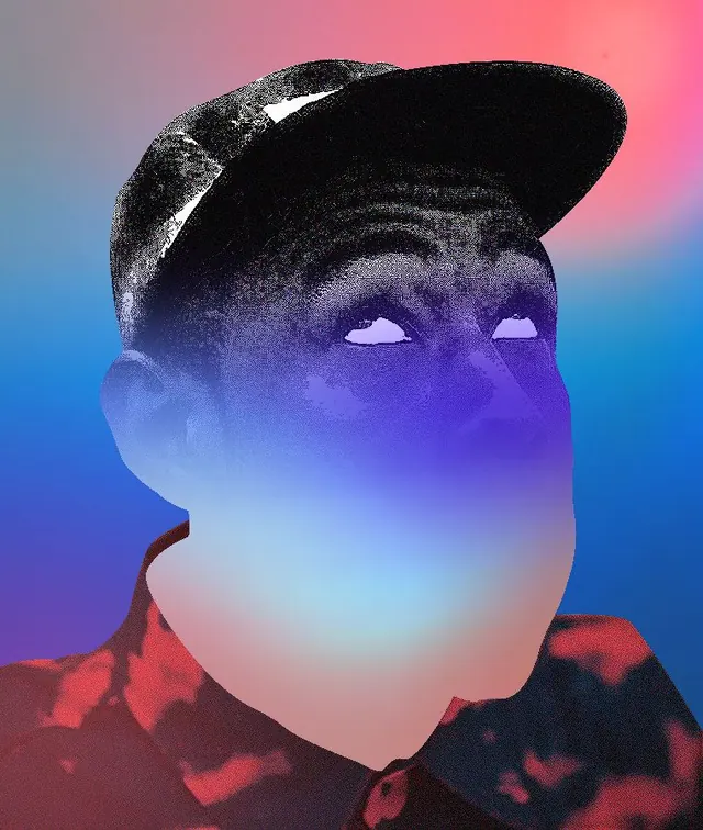 Abstract Portrait with Gradient Overlay, y2k, gradient-heavy, vibrant