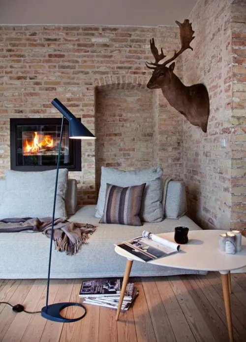 Cozy Living Room Interior, organic, photographic, warm