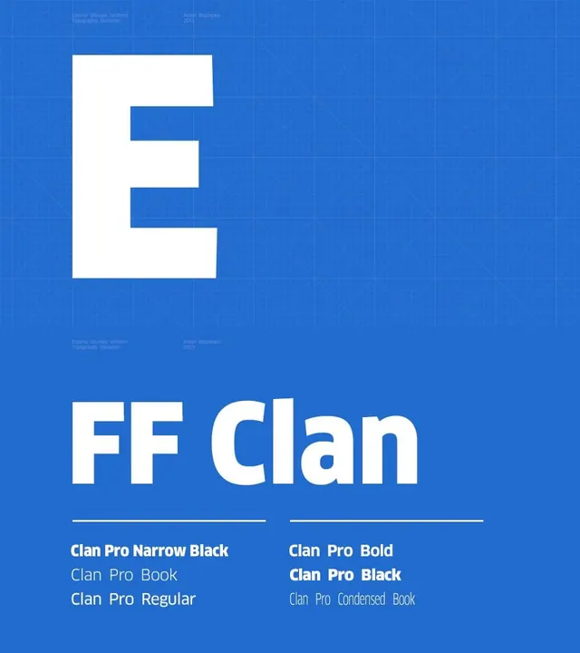 FF Clan Type Specimen, minimal, swiss, vibrant
