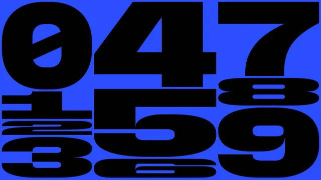 Numeric Grid Composition, brutalist, neo-brutalist, vibrant