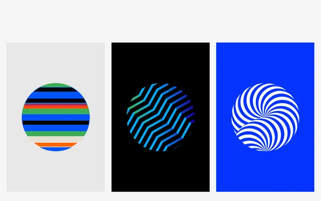 Abstract Geometric Circular Logos, minimal, geometric, high-contrast