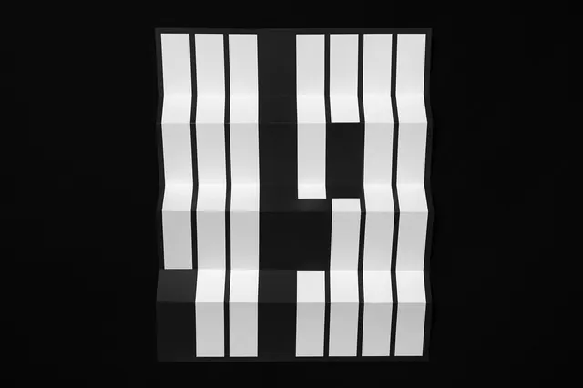 Abstract Vertical Bar Graphic, minimal, geometric, monochrome