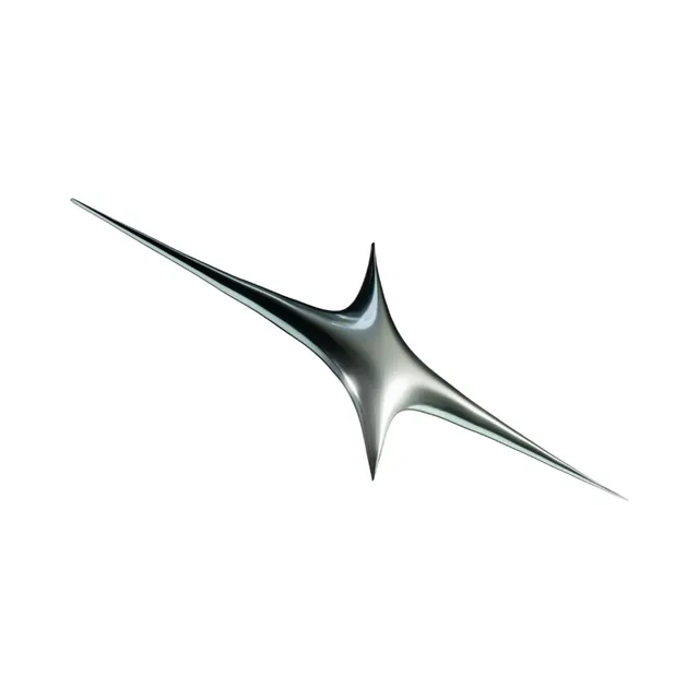 Abstract 3D Star Shape, minimal, 3d-render, light